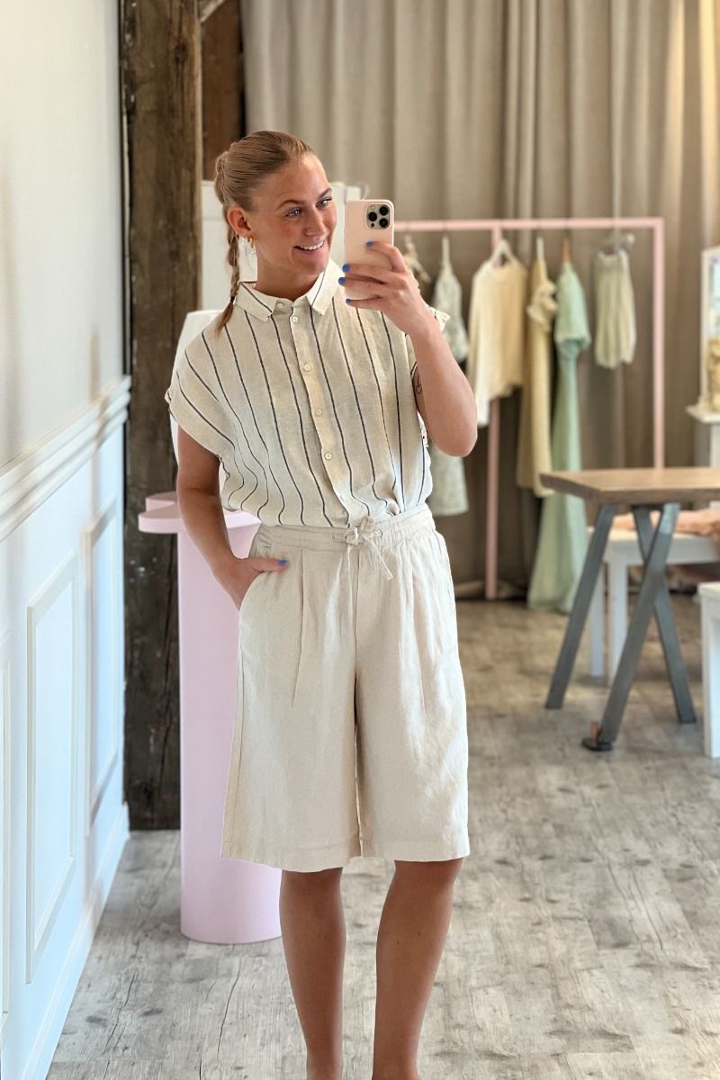 Ichi - Shorts - IH Linno SHO2 - Natural Ecru