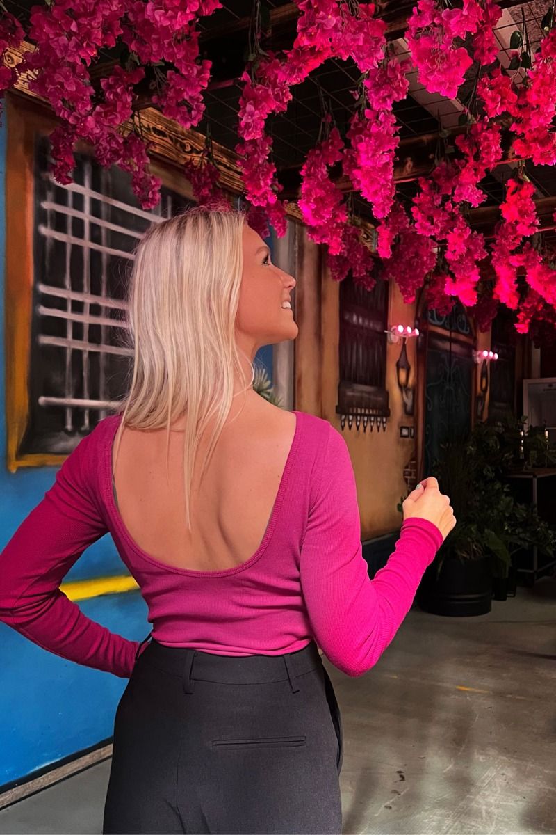 Gestuz - Bodystocking - DrewGZ LS Bodystock - Raspberry Radiance