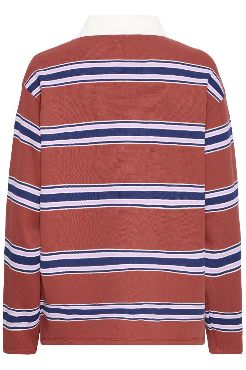 Ichi - Bluse - Ophia Polo LS - Cowhide/Total Eclipse