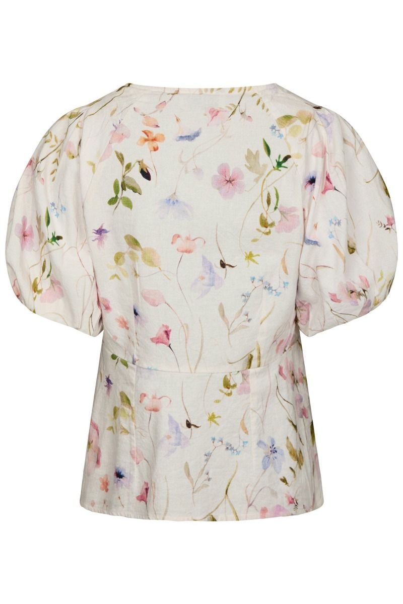 Neo Noir - Top - Irina Flower Blouse - Off White (Levering midt april)
