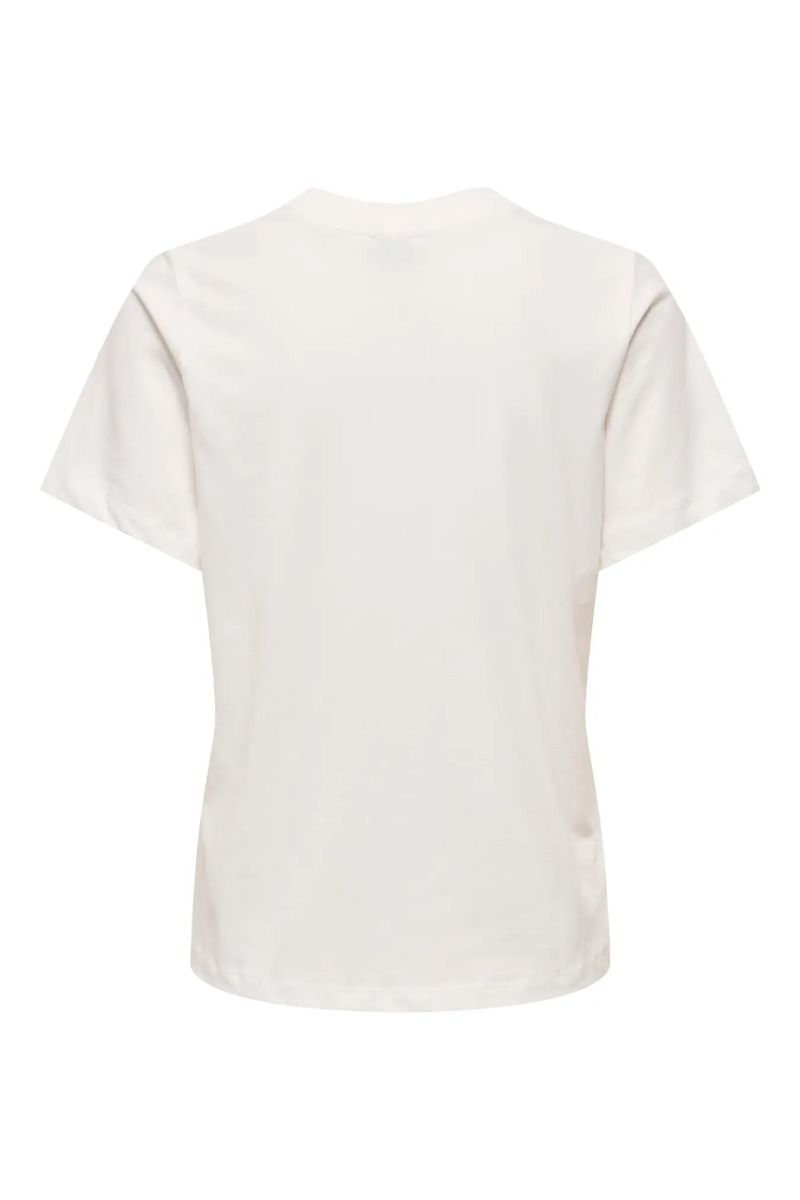 JDY - T-shirt - Pisa S/S Print Top - Cloud Dancer/Lemon