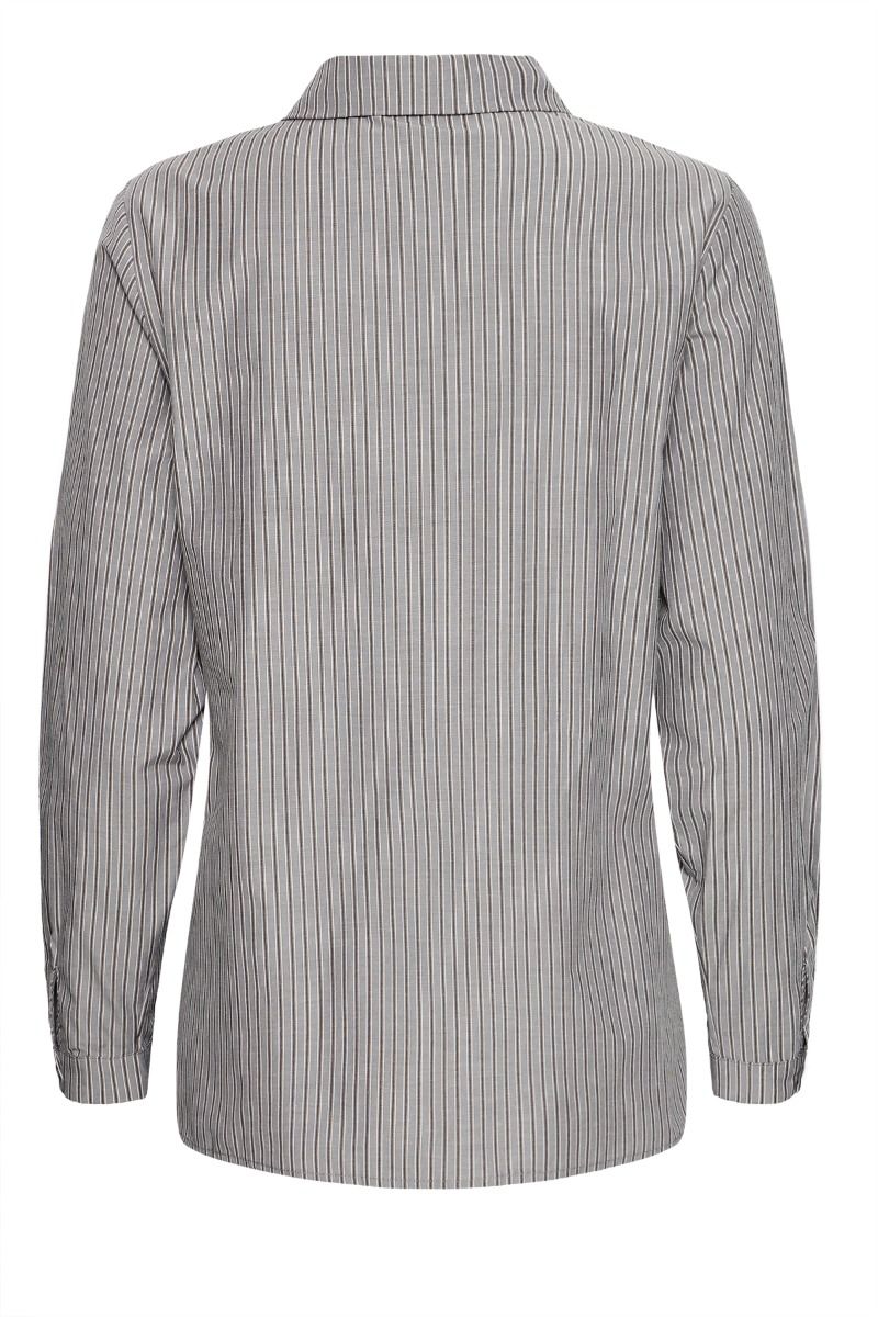 Ichi - Skjorte - Janika - Dark Grey Stripe