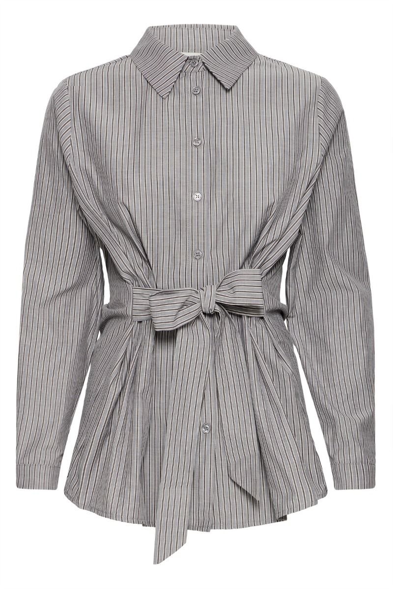 Ichi - Skjorte - Janika - Dark Grey Stripe
