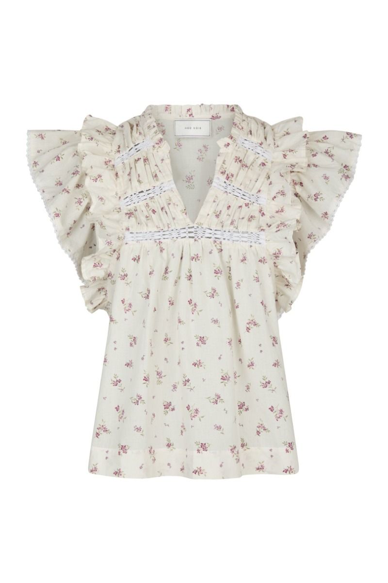 Neo Noir - Top - Jayla Small Blossom Top - Creme