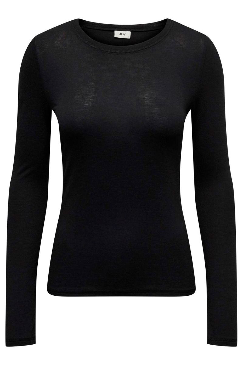 JDY - Bluse - JDY Suma Wool L/S O Neck Top - Black