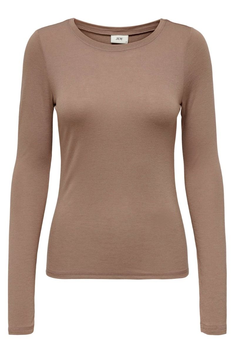 JDY - Bluse - JDY Suma Wool L/S O Neck Top - Toasted Coconut
