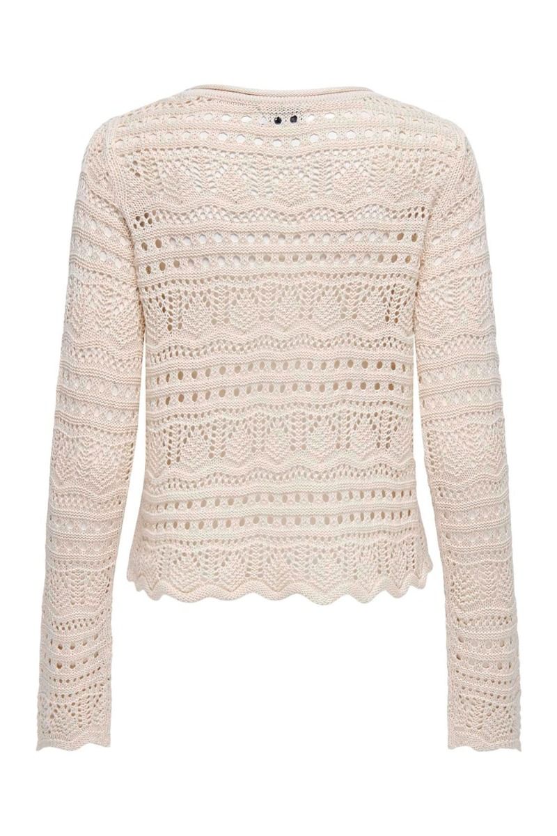 JDY - Bluse - JDY Sun Lay L/S Boatneck Pullover - Tapioca