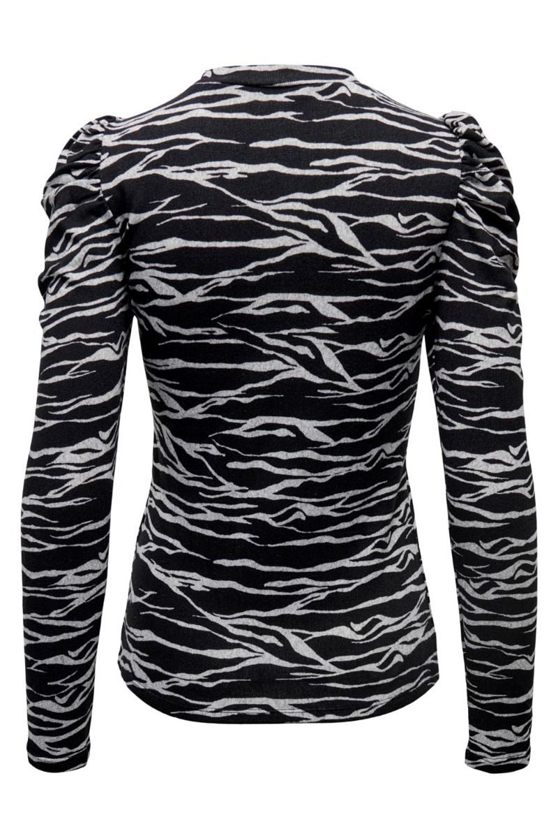 JDY - Bluse - JDY Tonsy Lina L/S Puff Sleeve Top - Light Grey Melange