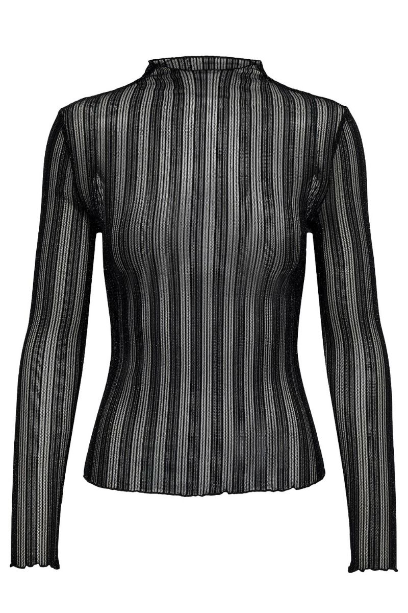 JDY - Bluse - JDY Vivy LS Lurex Top - Black