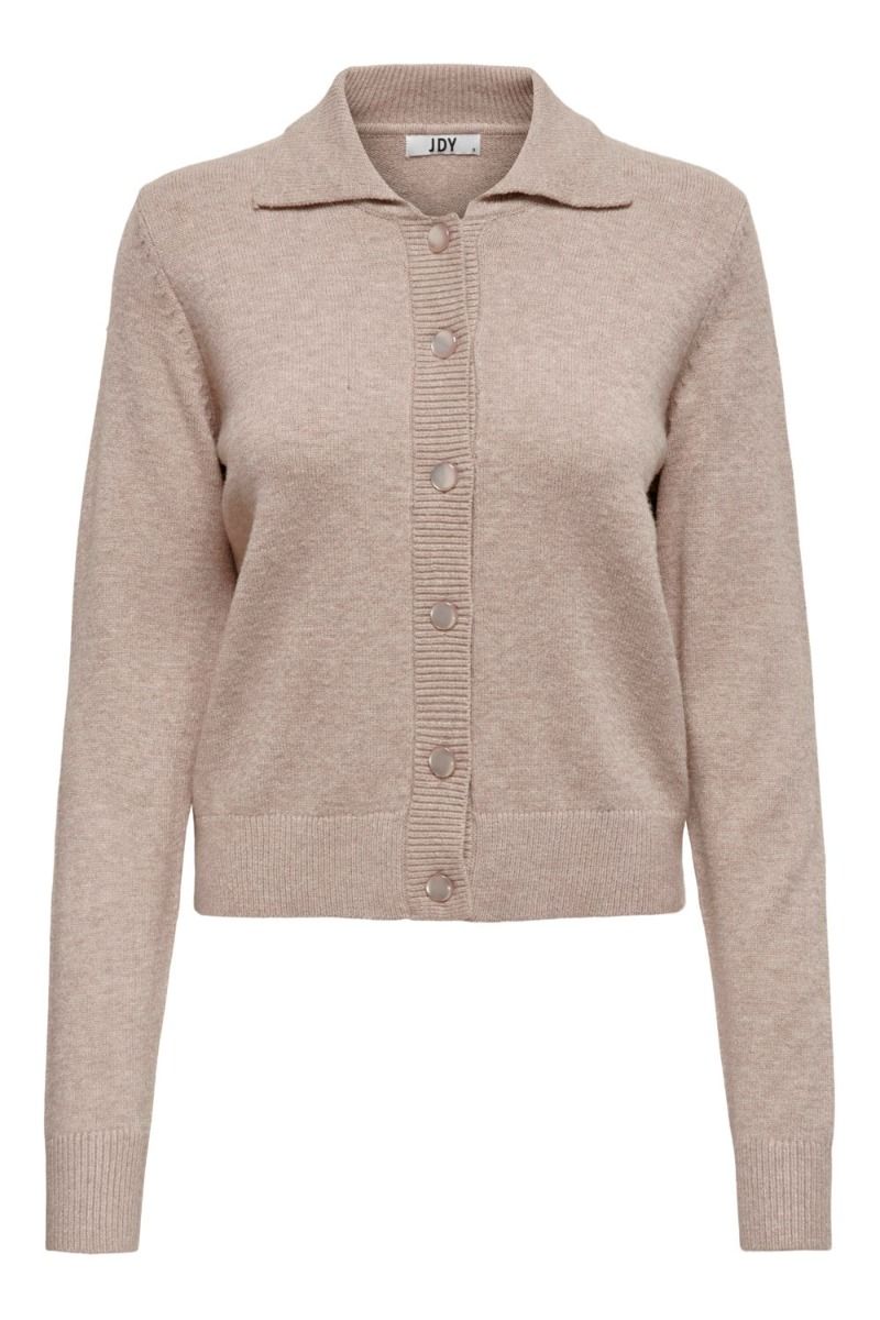 JDY - Cardigan - JDY Marco L/S Collar Cardigan - Beige