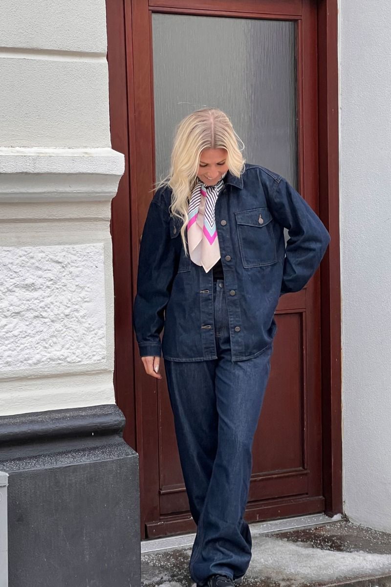 JDY - Jakke - JDY Sansa Oversized Jacket mix - Dark Blue Denim 