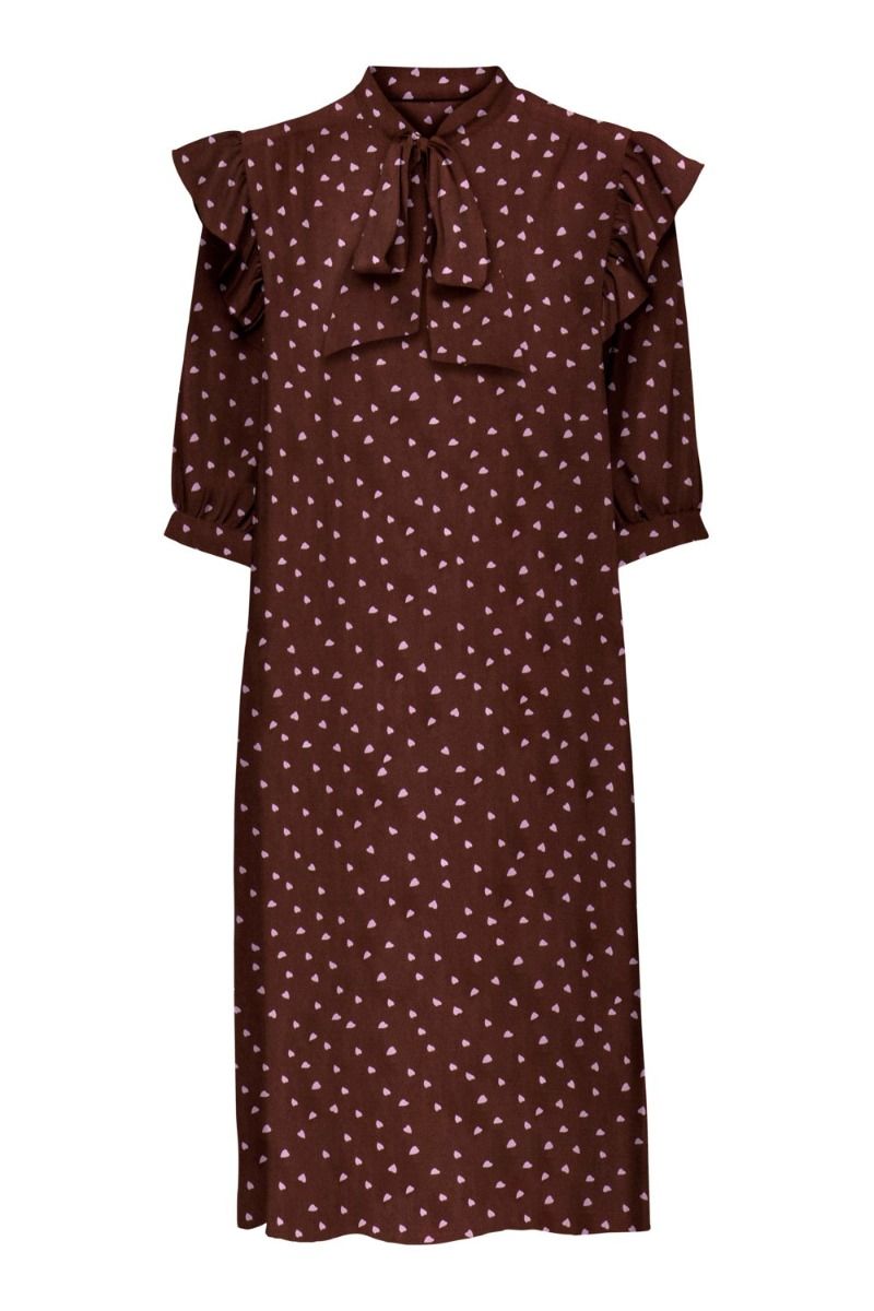 JDY - Kjole - JDY - Ella 2/4 Bow Below Knee Dress - Cappuccino