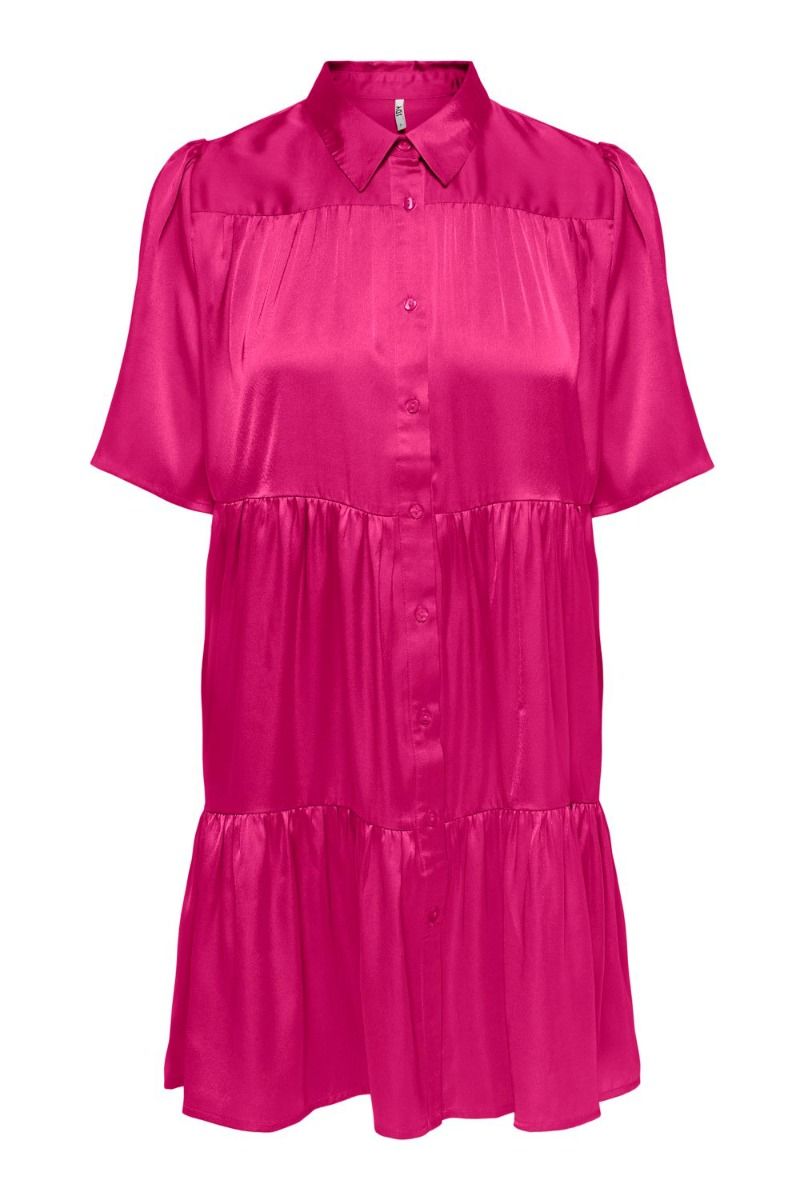 JDY - Kjole - JDY Fifi 2/4 Layer Dress - Festival Fuchsia