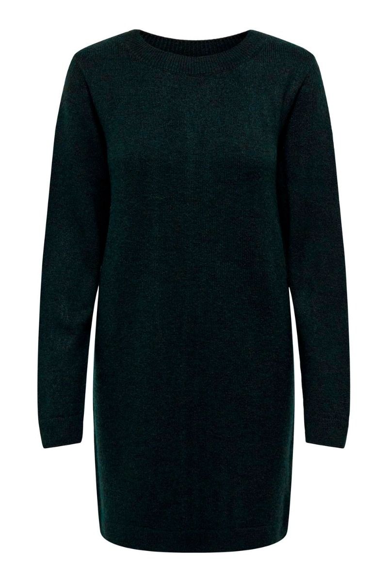 JDY - Kjole - JDY Jenny LS O-neck Short Dress Knt - Scarab