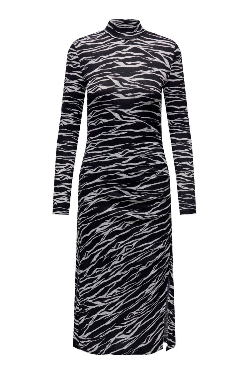 JDY - Kjole - JDY Tonsy Lina L/S Rouching  Dress - Light Grey Melange