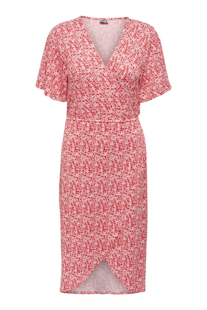 JDY - Kjole - JDY Winnie S/S Midi Wrap Dress - Bittersweet
