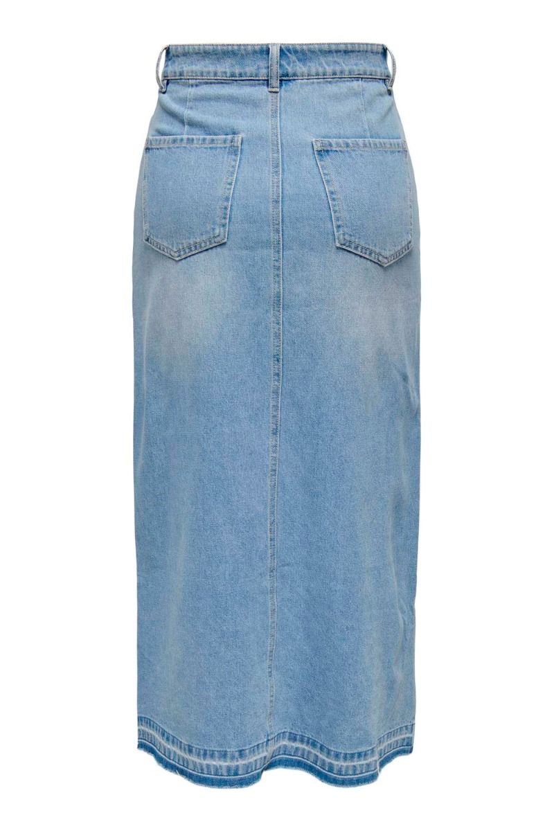 JDY - Nederdel - JDY Bella HW Long Skirt - Light Blue Denim