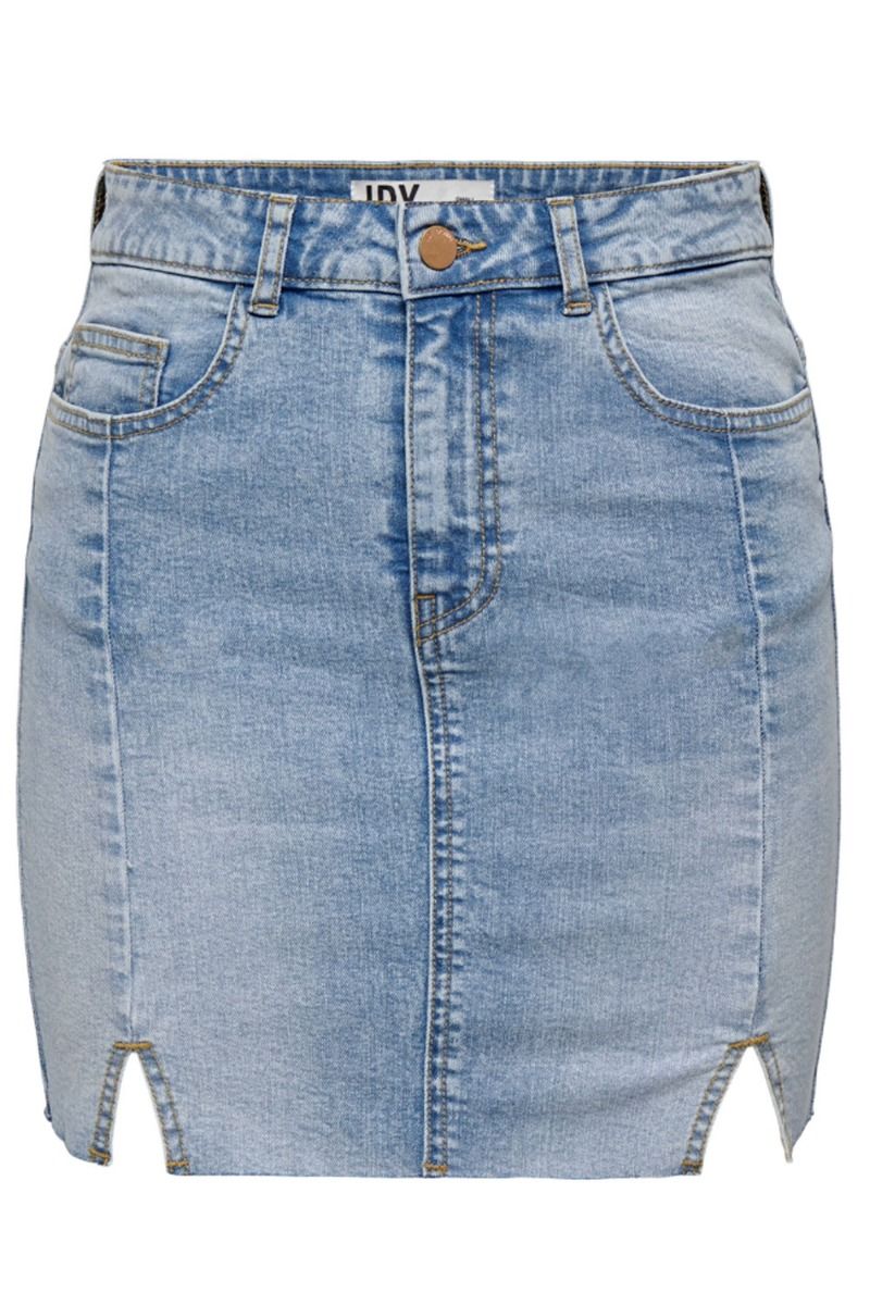JDY - Nederdel - JDY Blume MW Short Skirt - Light Blue Denim