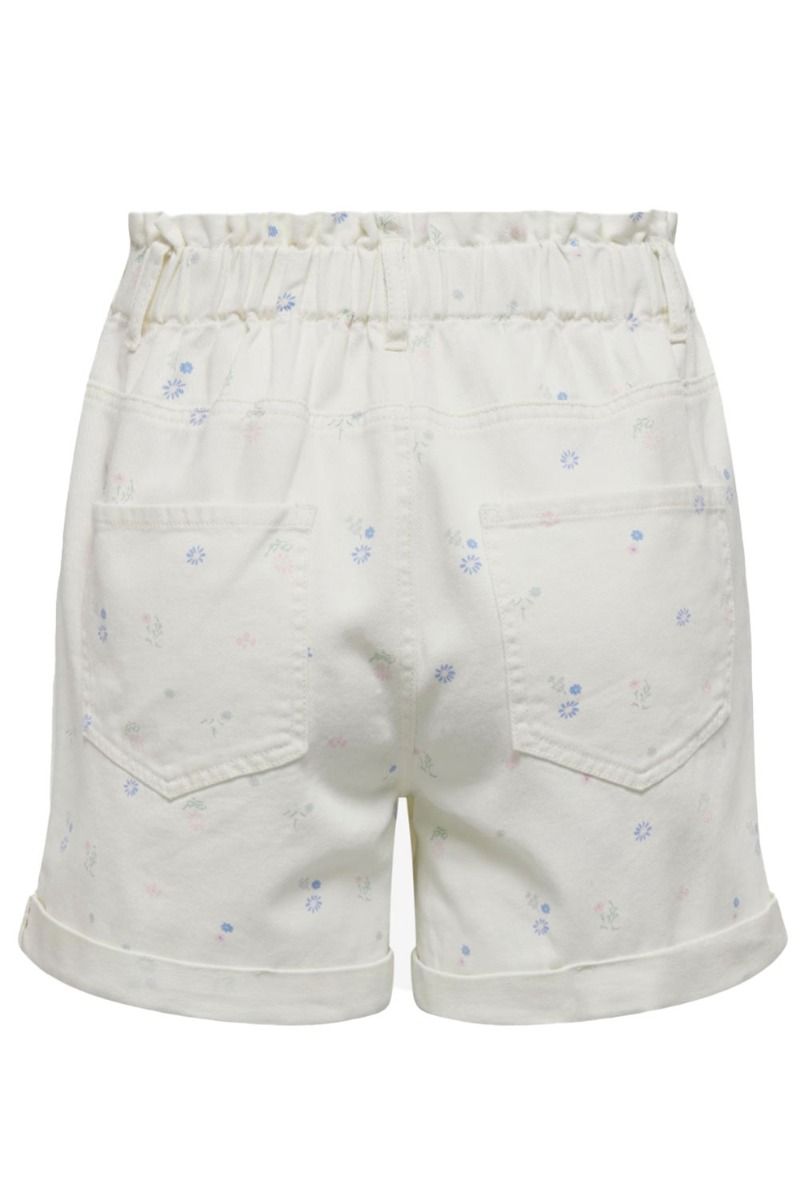 JDY - Shorts - JDY Zizzy Loose HW Shorts - Cloud Dancer/Flower