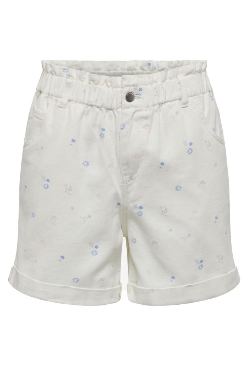 JDY - Shorts - JDY Zizzy Loose HW Shorts - Cloud Dancer/Flower