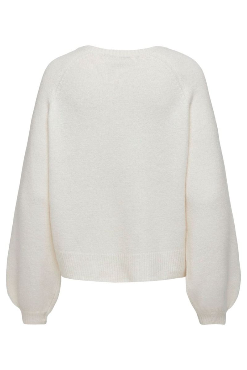 JDY - Strik - JDY Pearl L/S Raglan Pearl Pullover - White