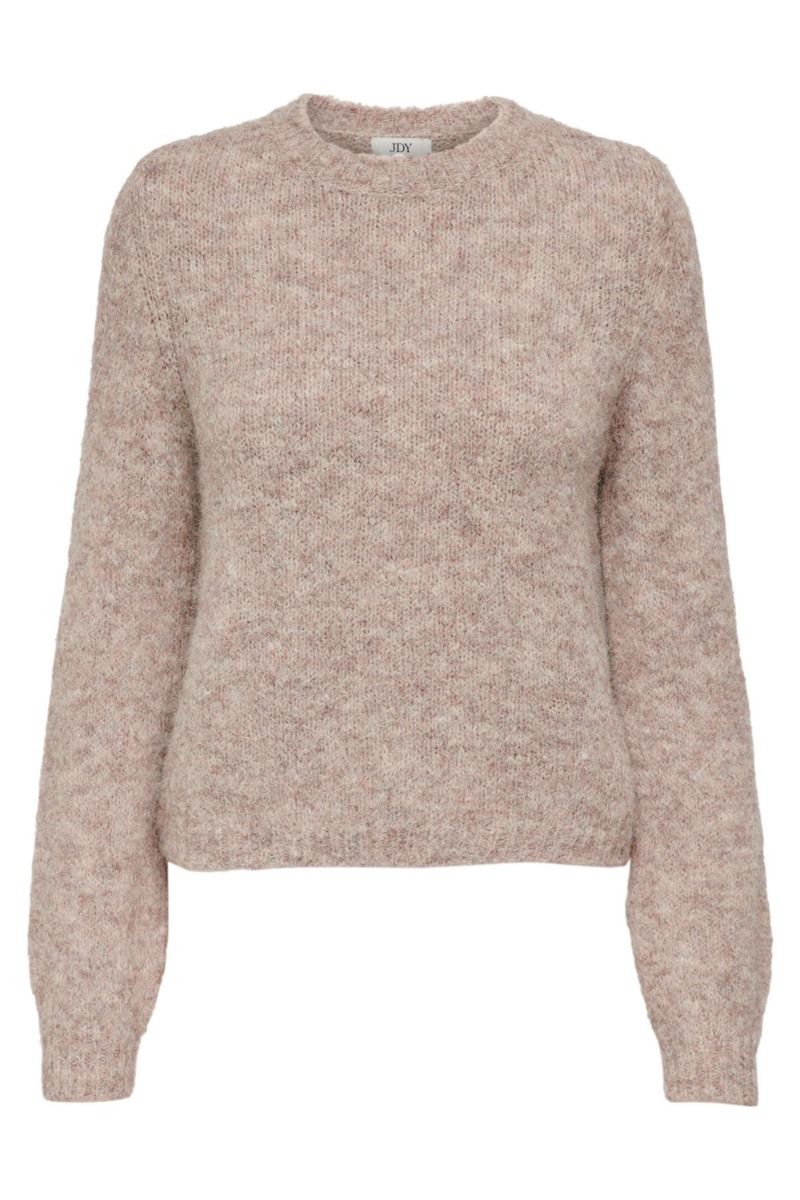 JDY - Strik - JDY Zoey Life L/S O-Neck Pullover - Toasted Coconut