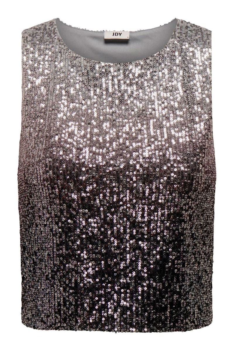 JDY - Top - JDY Milo S/L Glitter Top - Gunmetal