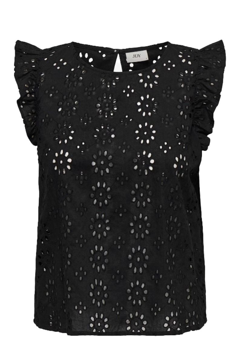 JDY - Top - JDY Vola S/L Embroidery Top - Black