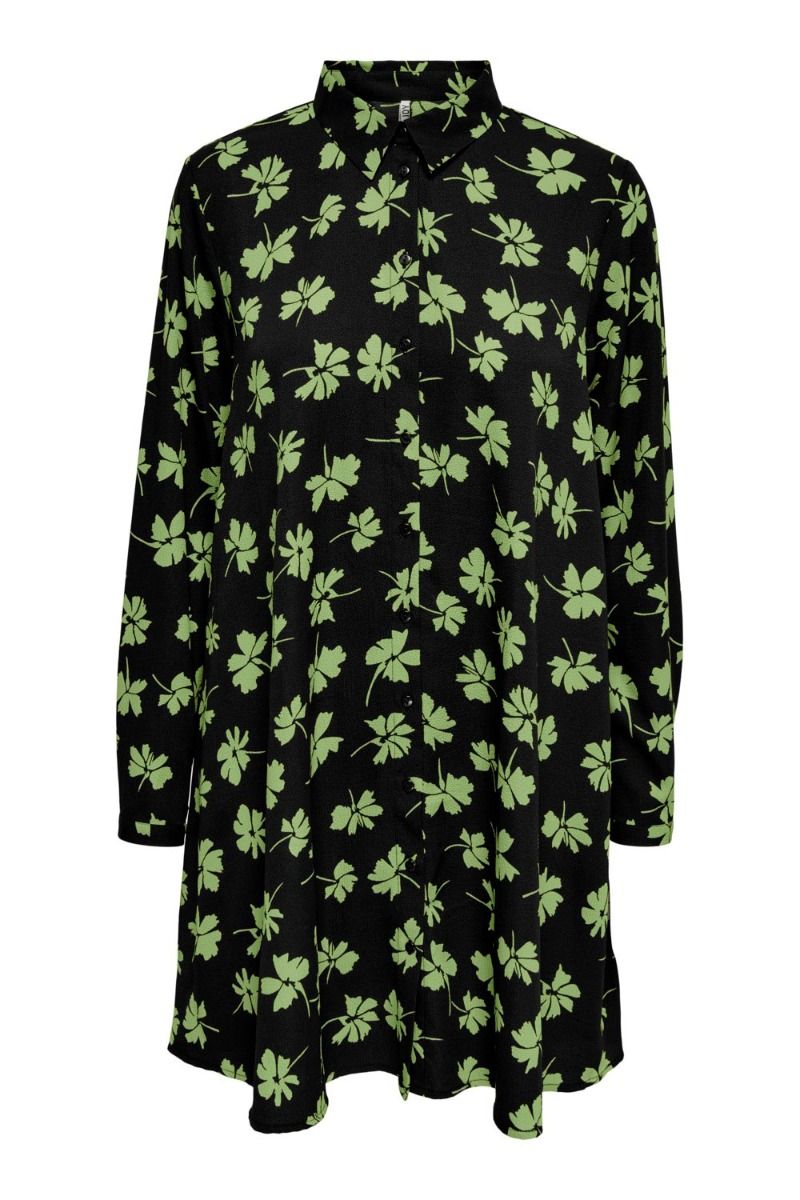 JDY - Skjorte - JDY Soro L/S Abigail Shirt Dress - Black/Arcadian Green Clover