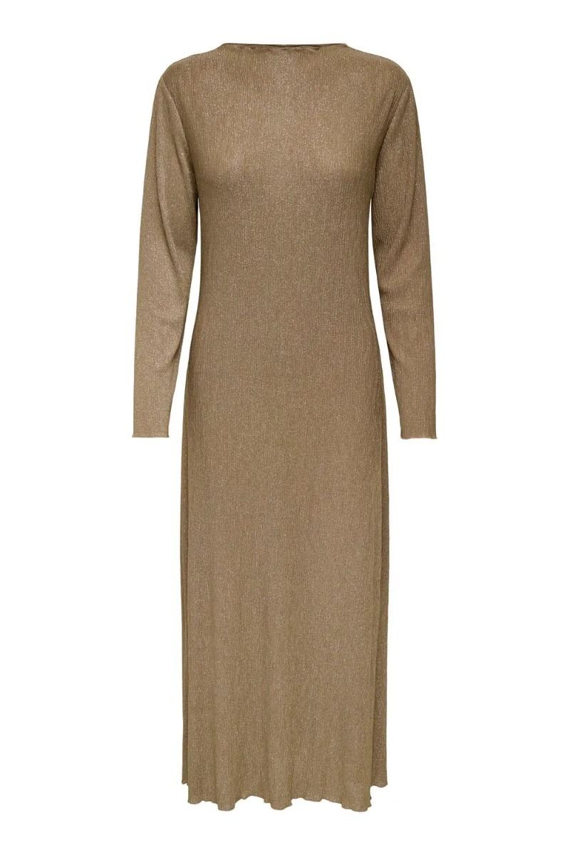 JDY - Kjole - Jdyamalfi L/S Pleat Dress - Sepia Tint
