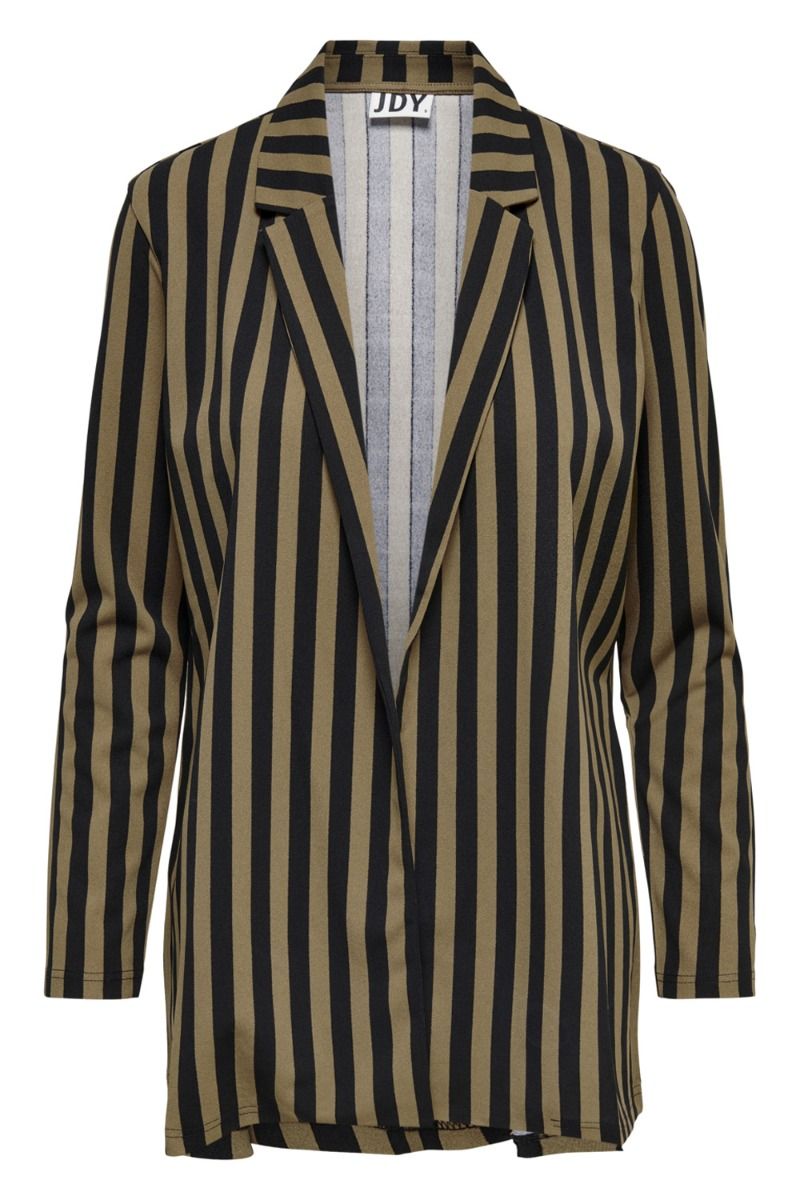 JDY - Blazer - JDY Geggo L/S Blazer - Toasted Coconut/Black Wide Stripe