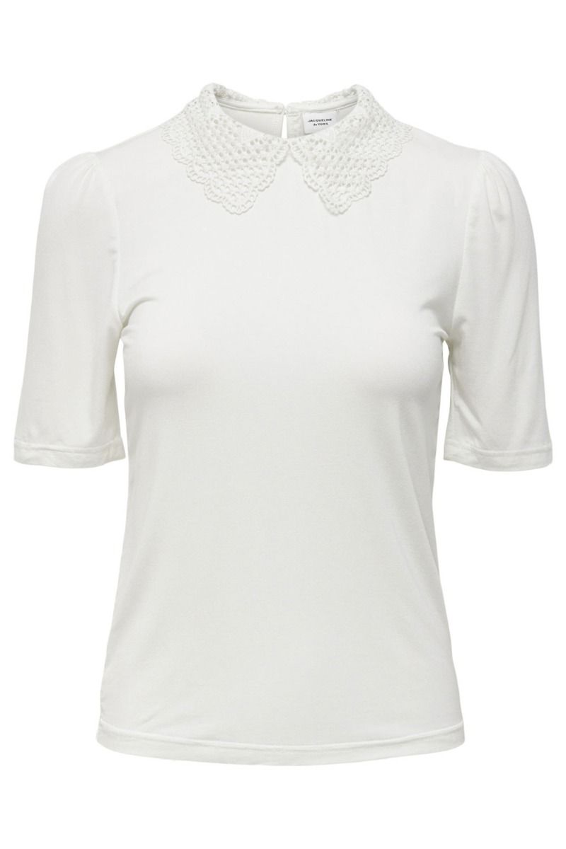 JDY - Bluse - Abie 2/4 Collar Top - Cloud Dancer