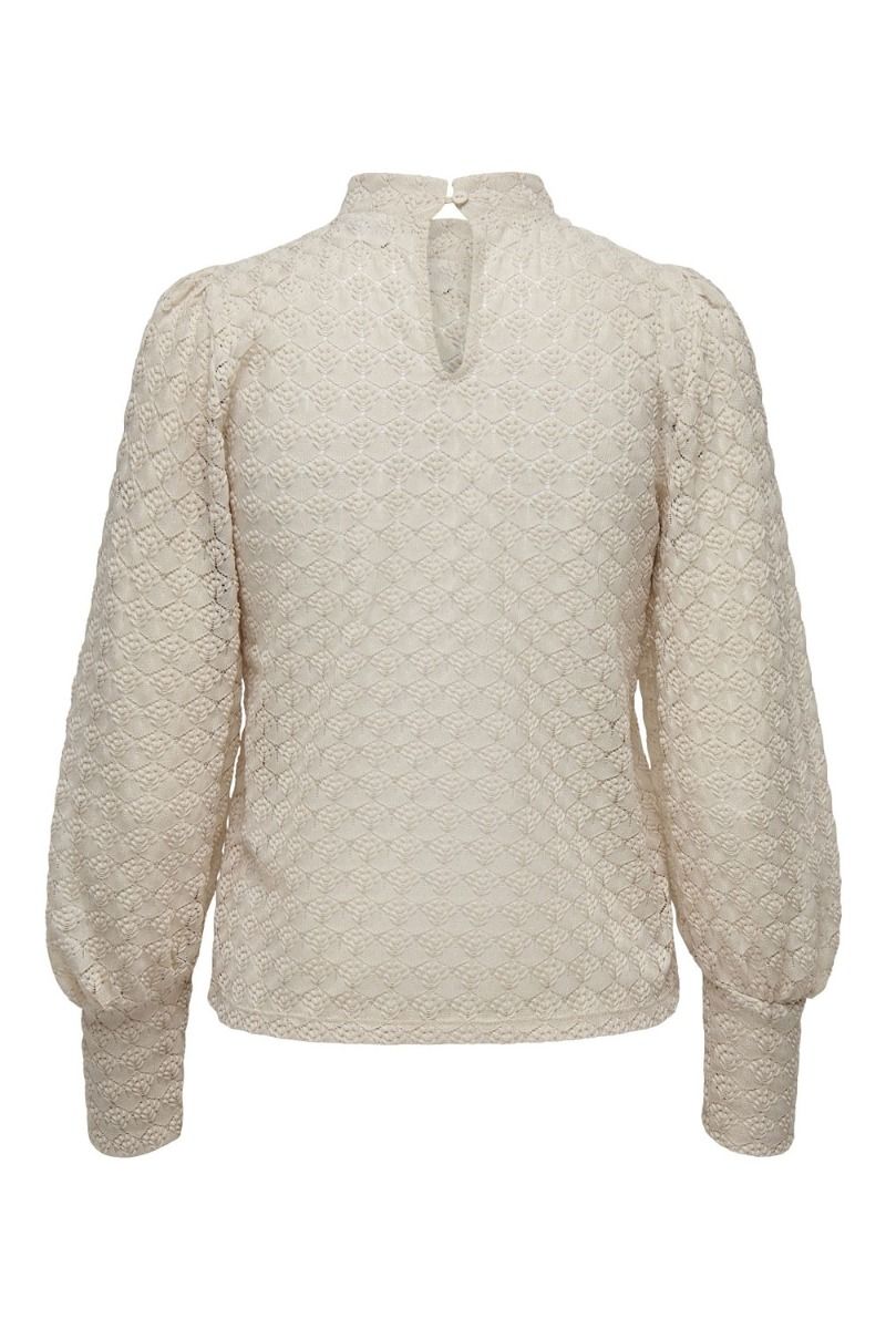 JDY - Bluse - JDY Avery L/S Lace Top - Sandshell