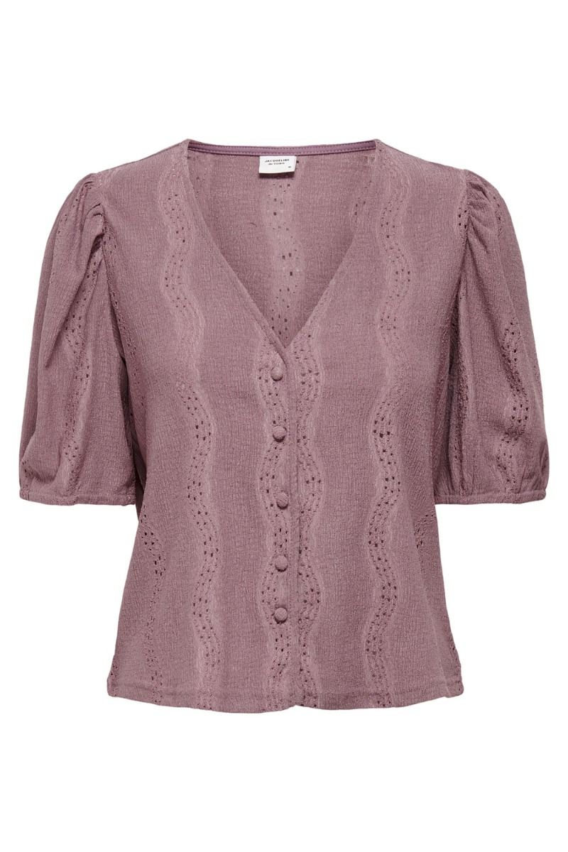 JDY - Bluse - Carmen 2/4 Button Top - Wistful Mauve