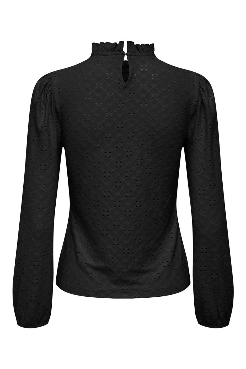 JDY - Bluse - Cathinka L/S Frill Top - Black