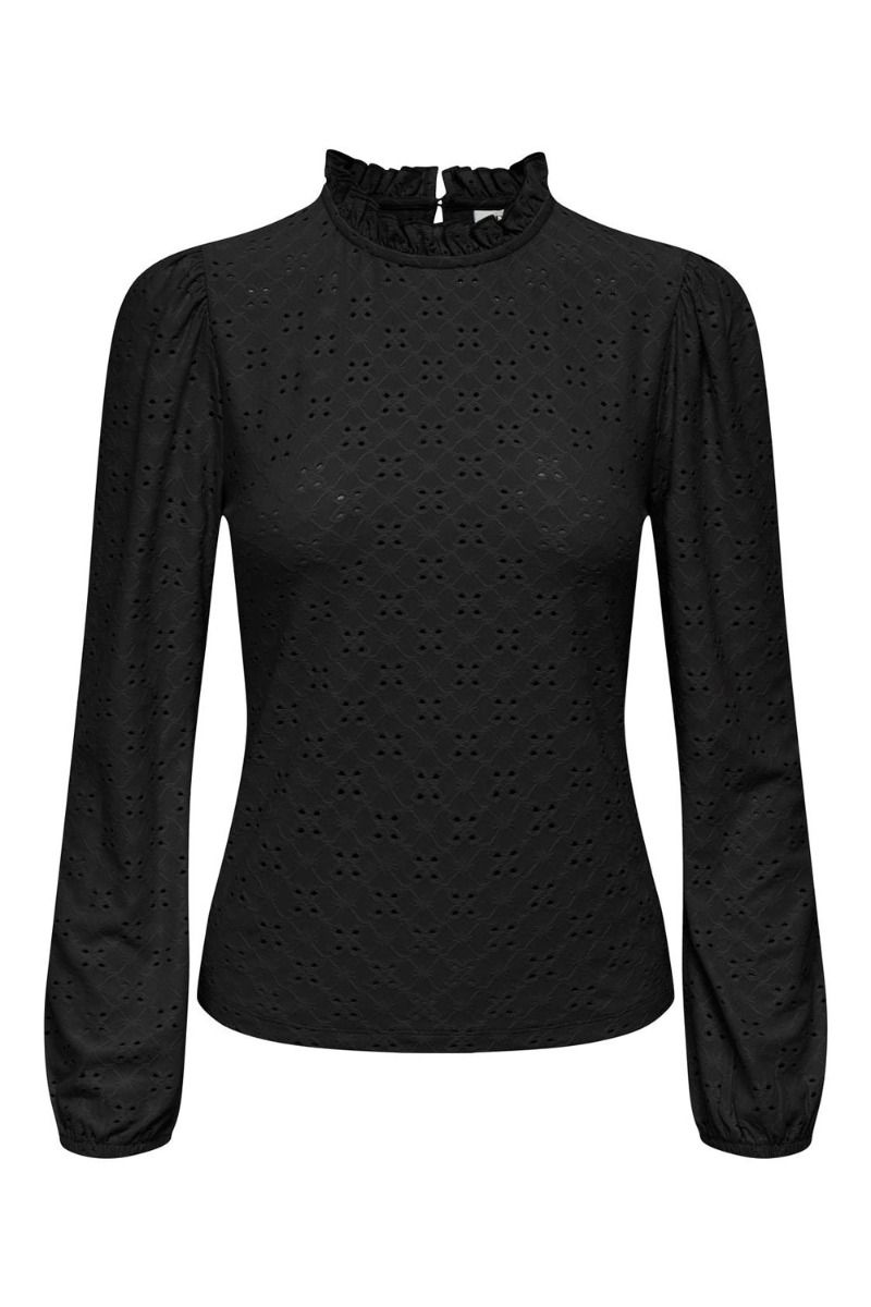 JDY - Bluse - Cathinka L/S Frill Top - Black