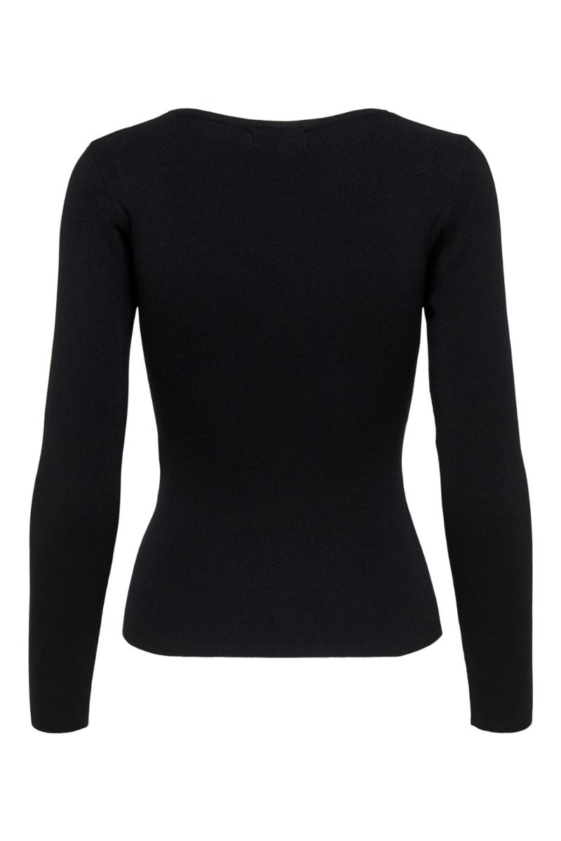 JDY - Bluse - JDY Cirkeline Life LS Heart Pullover Knit - Black