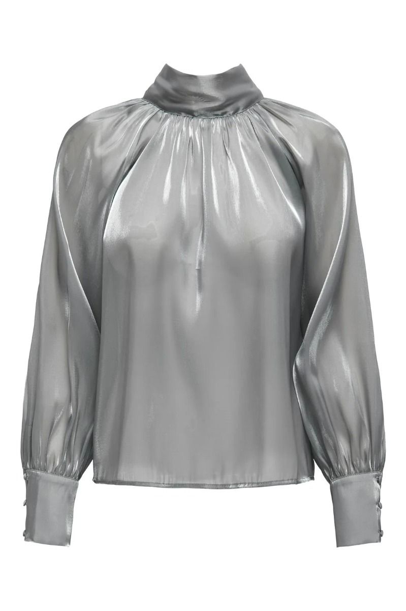 JDY - Bluse - Jdydani L/S Bow Top - Silver