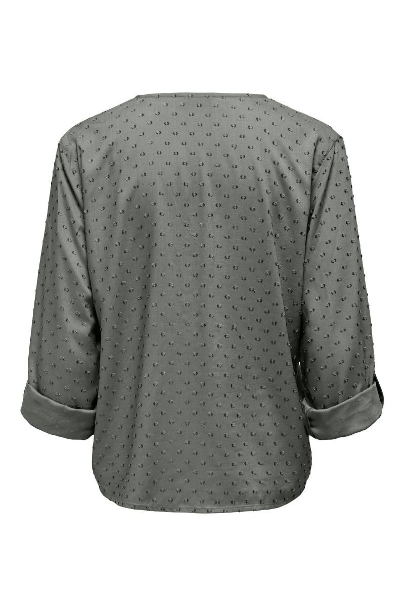 JDY - Skjorte - JDY Diana Life 7/8 Dobby Shirt Wvn Noos - Castor Gray