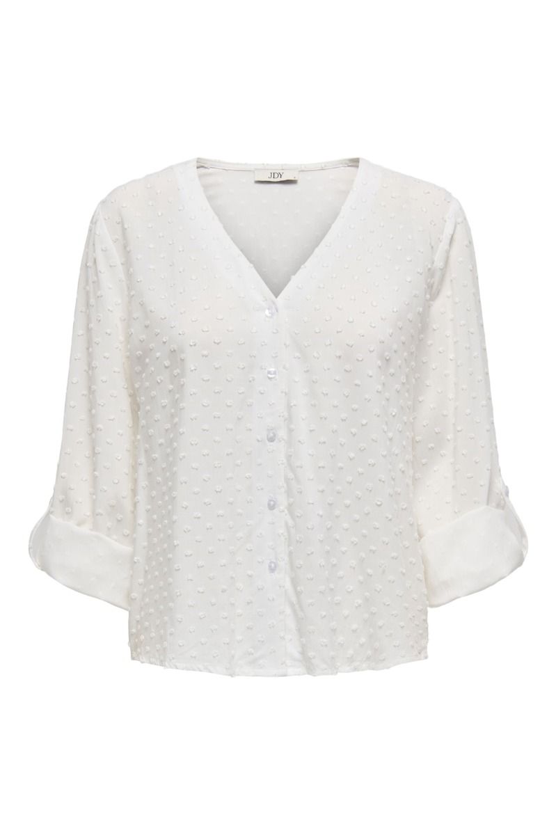 JDY - Bluse - Diana Life 7/8 Dobby Shirt - Cloud Dancer