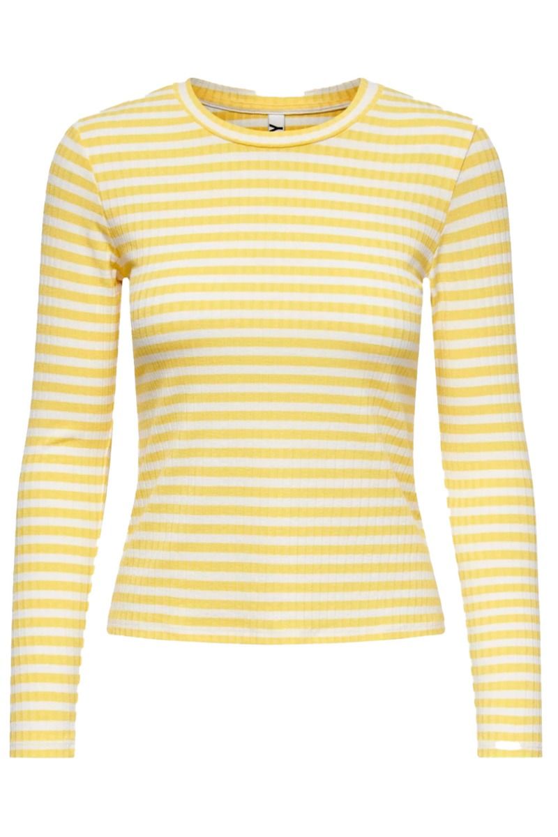 JDY - Fransiska L/S Stripe O-Neck Top - Yellow Cream