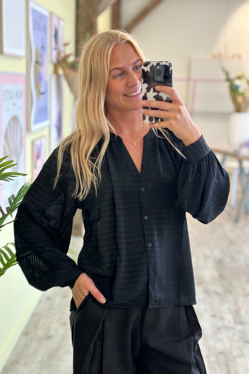 JDY - Skjorte - JDY Julia L/S Loose Shirt - Black