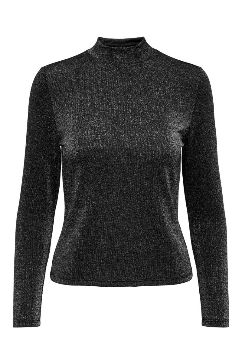 JDY - Bluse - JDY Lea L/S Highneck Top - Black