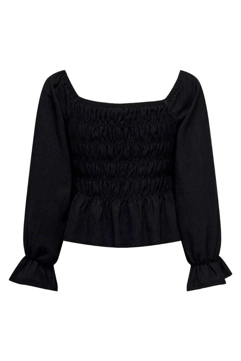 JDY - Bluse - JDY Lotus 3/4 Smock Top - Black