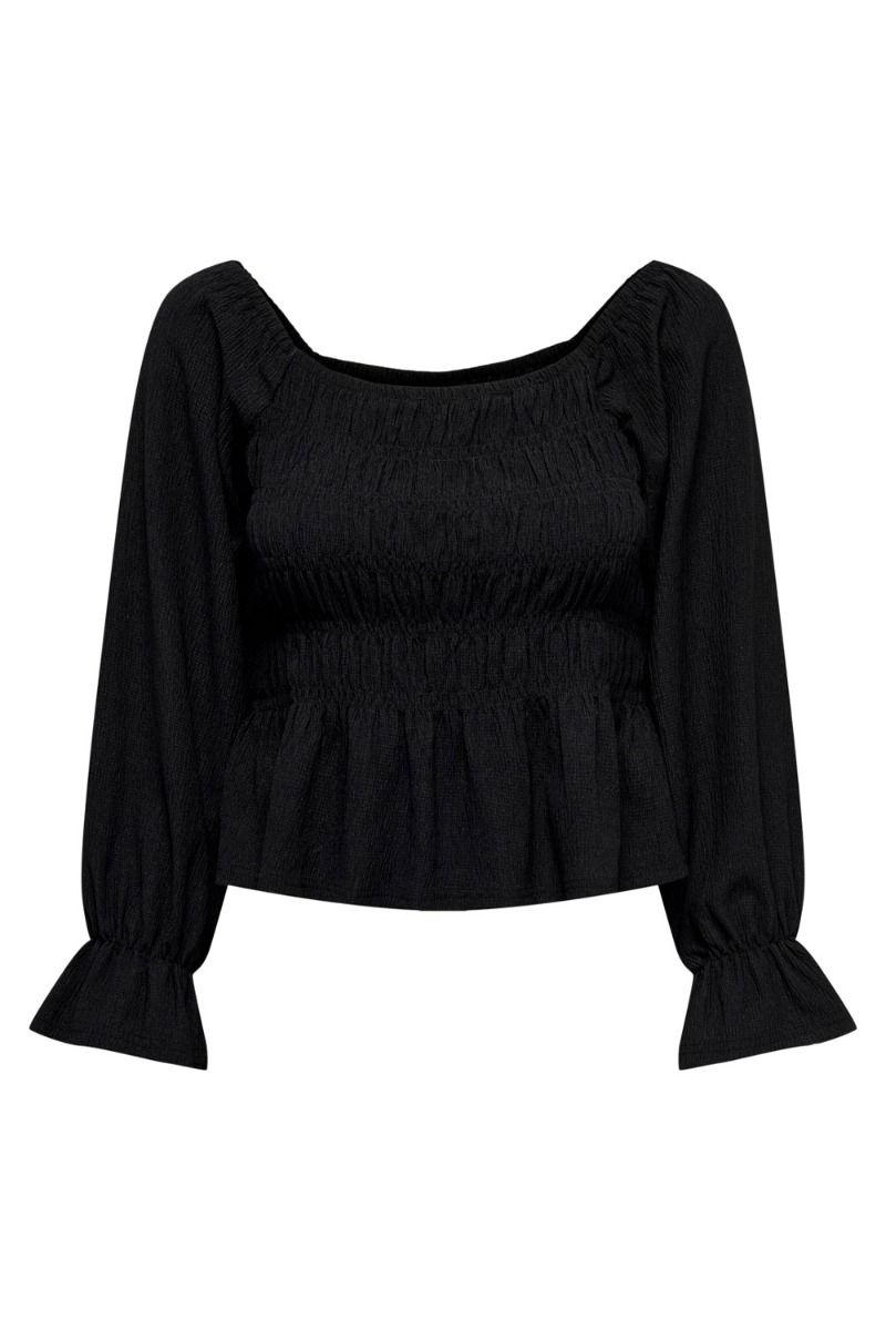 JDY - Bluse - JDY Lotus 3/4 Smock Top - Black