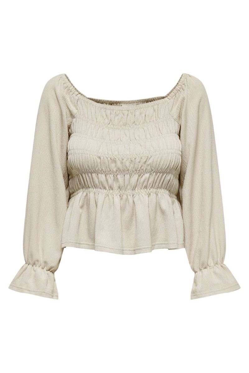 JDY - Bluse - JDY Lotus 3/4 Smock Top - Peyote