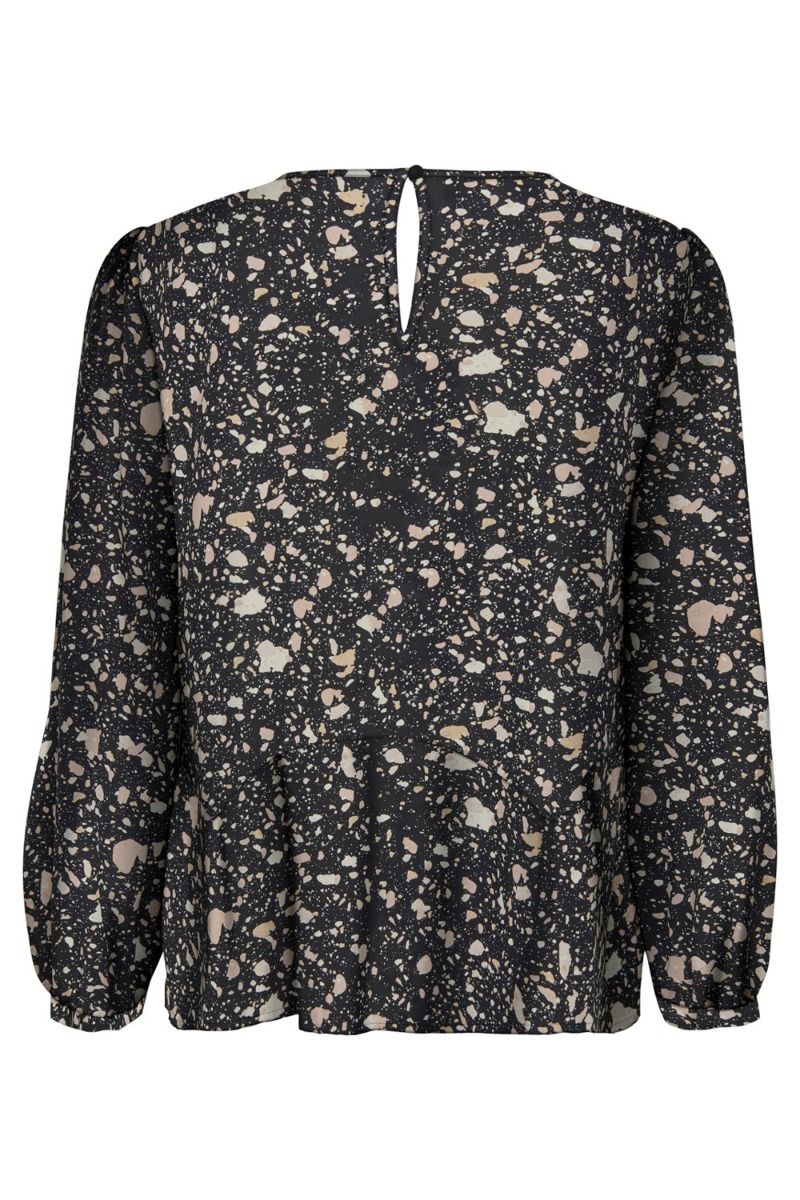 JDY - Bluse - JDY Mandy L/S Peplum Top - Black