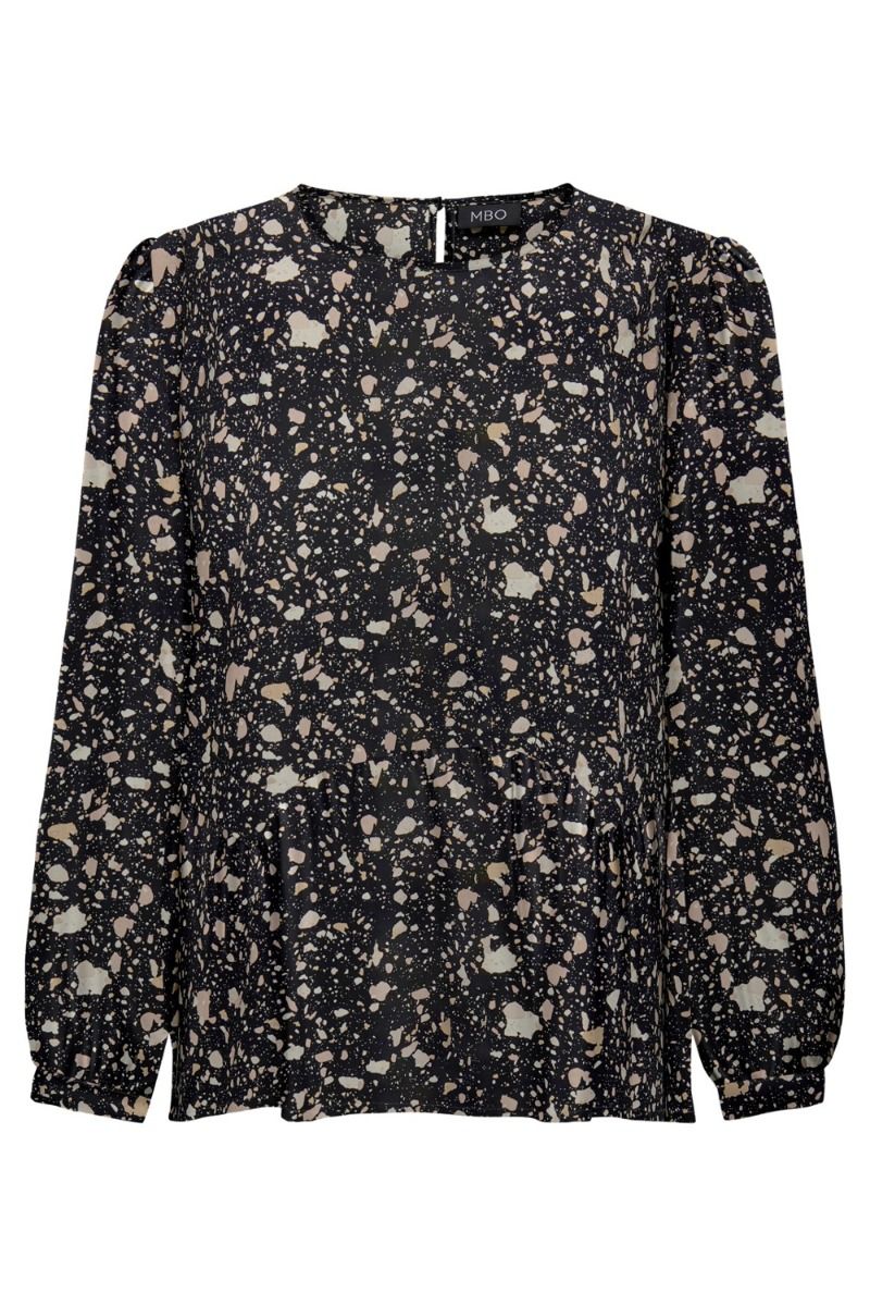 JDY - Bluse - JDY Mandy L/S Peplum Top - Black