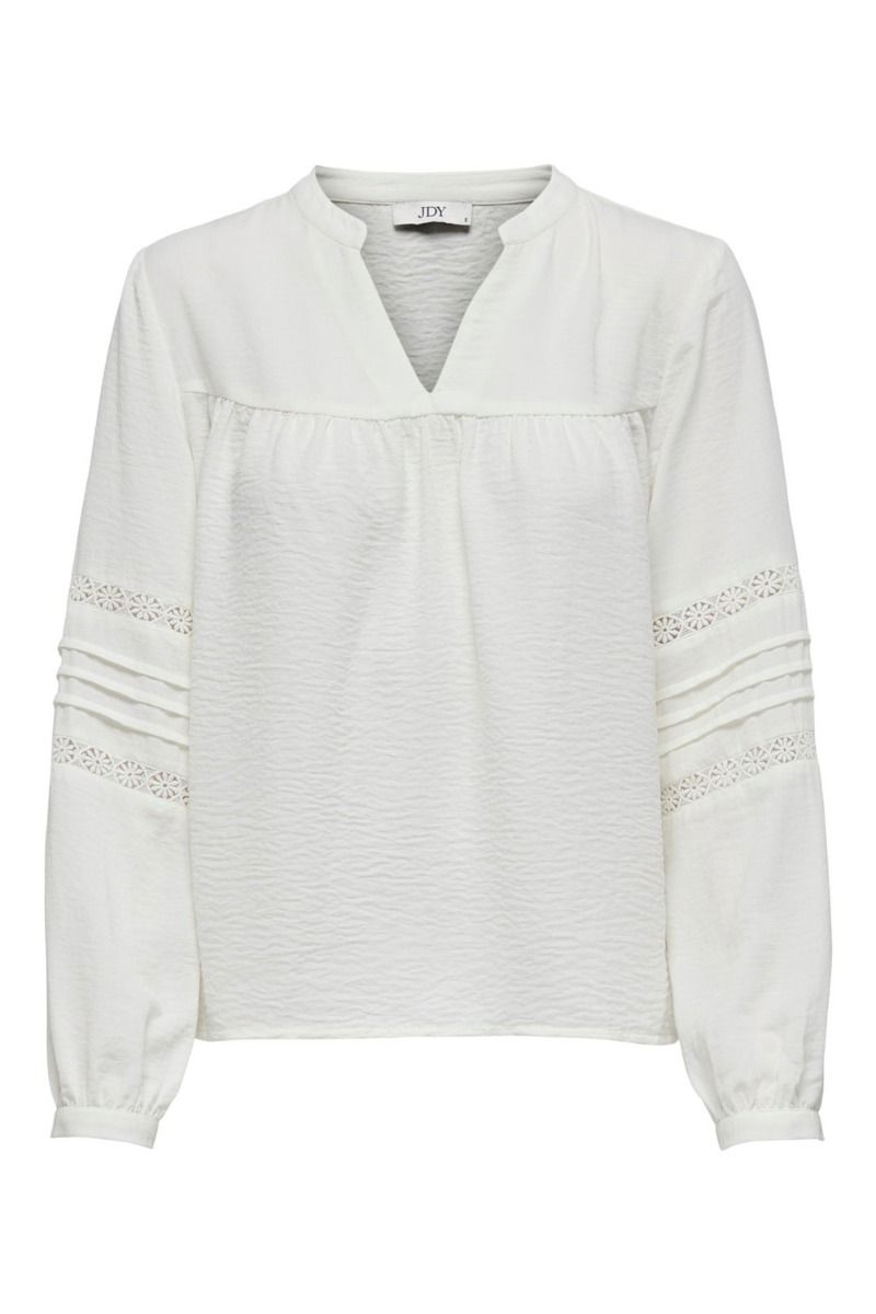 JDY - Bluse - JDY Queen LS Top - Cloud Dancer