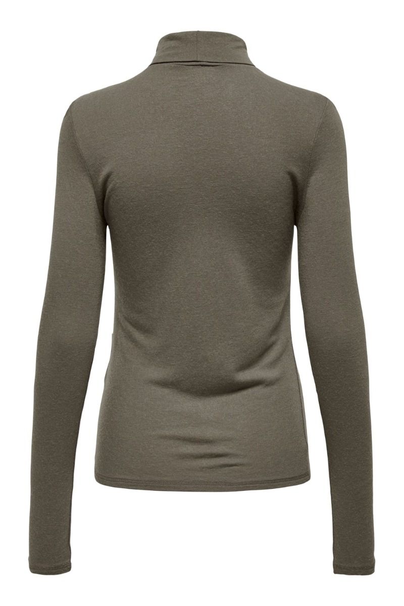 JDY - Bluse - JDY Suma Woolblend L/S Rollneck Top Jrs - Walnut